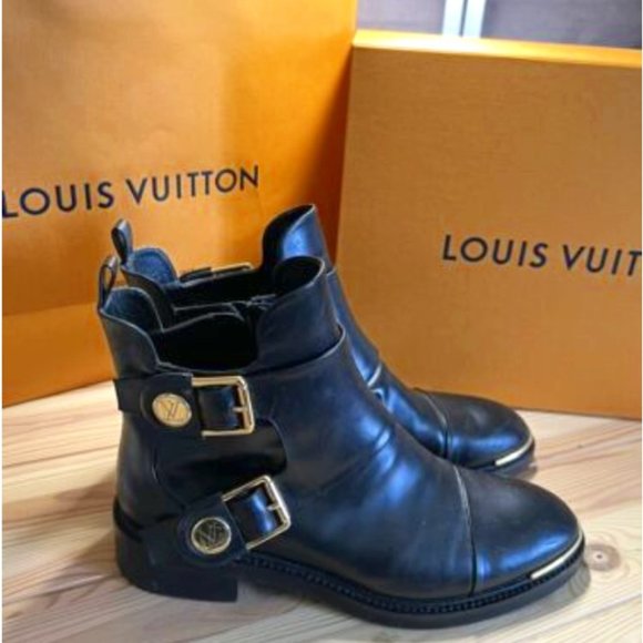 Louis Vuitton Leather Gold Zip up Shoes Size, US 7.5 men’s, With ORIGINAL BOX - Picture 1 of 12